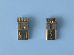 MICRO USB公头5P短体焊线-超薄 4-5连P短路