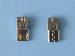 MICRO USB公头短体5P双排焊线带地脚 后五