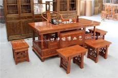中式仿古家具榆木茶桌茶台茶几功夫茶桌椅组